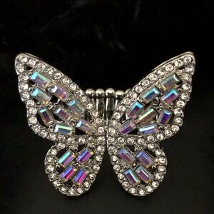 Iridescent Crystal Butterfly Ring - NWOT